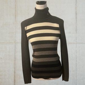 Ralph Lauren Petite Striped Turtleneck Sweater